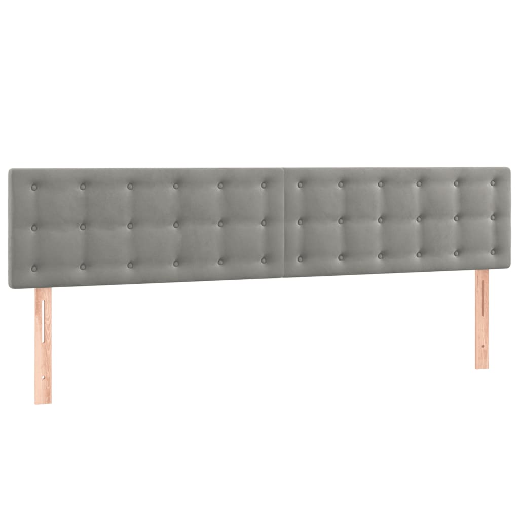 Kopfteile Hellgrau 200x5x78/88 cm Samt