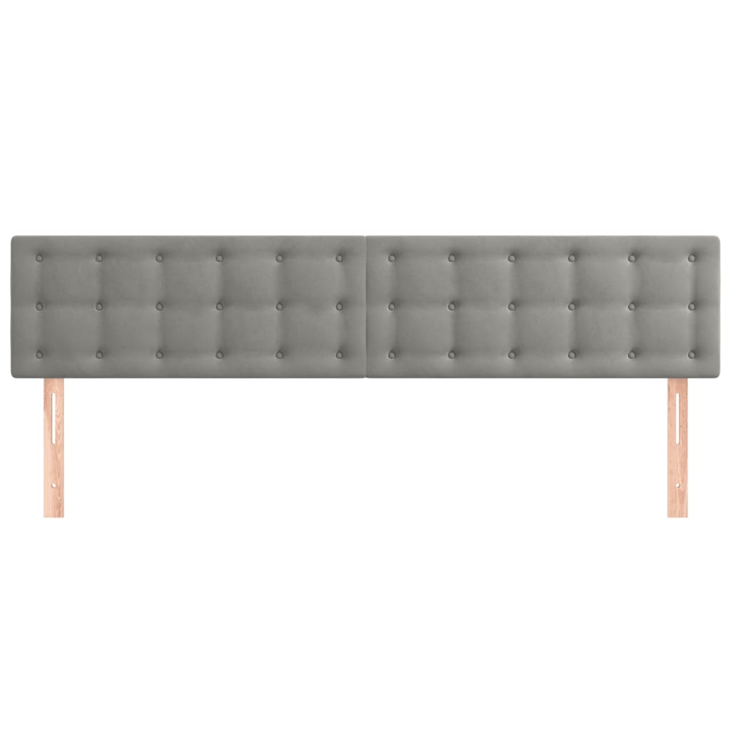 Kopfteile Hellgrau 200x5x78/88 cm Samt