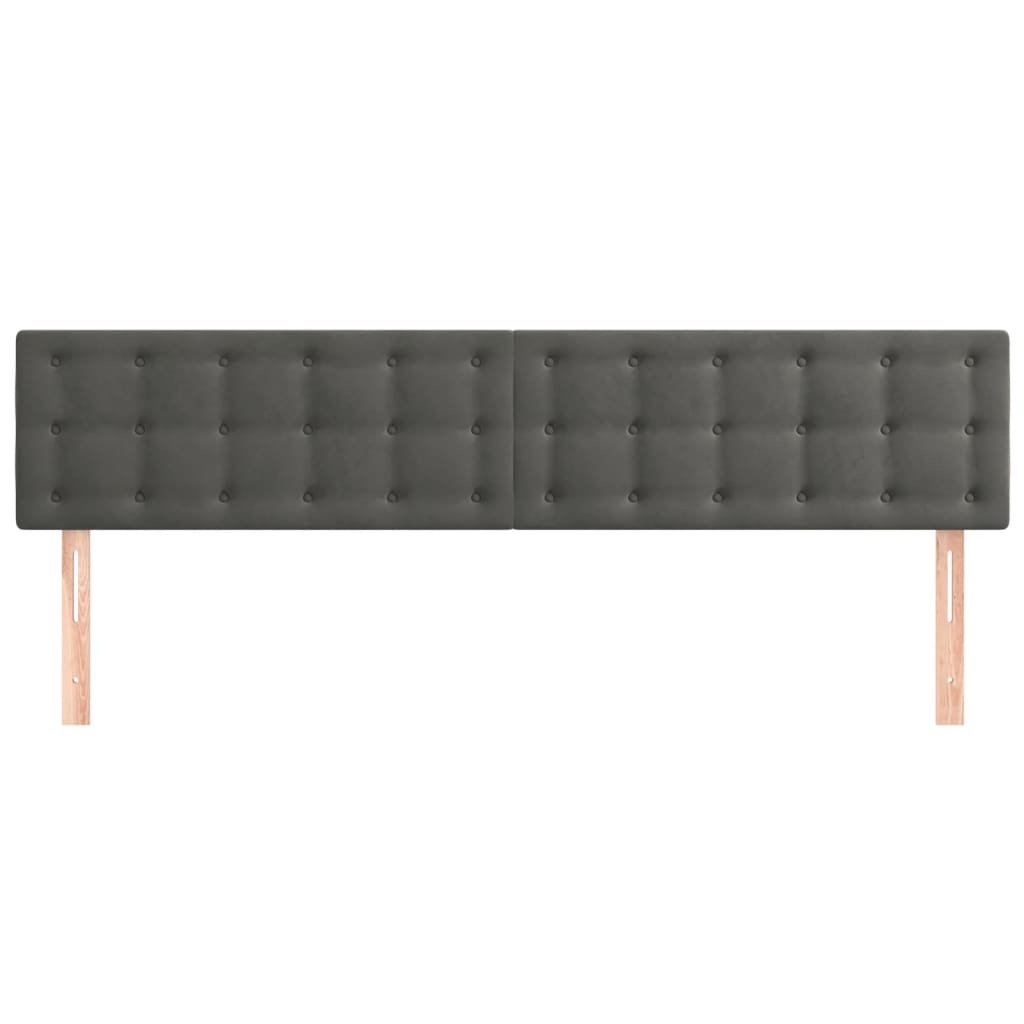 Kopfteile Dunkelgrau 200x5x78/88 cm Samt