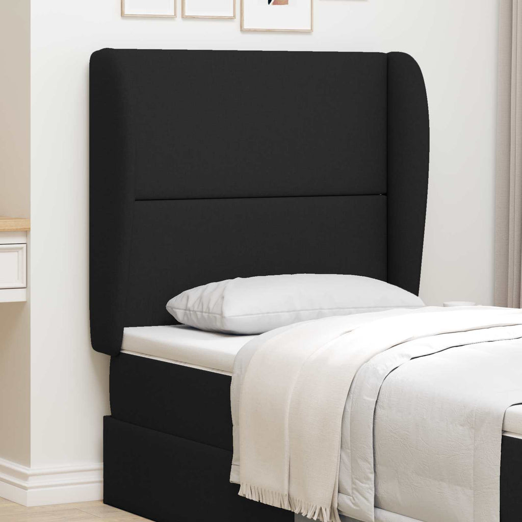 Kopfteil Ohr Schwarz 80 x 23 x 6 cm Stoff