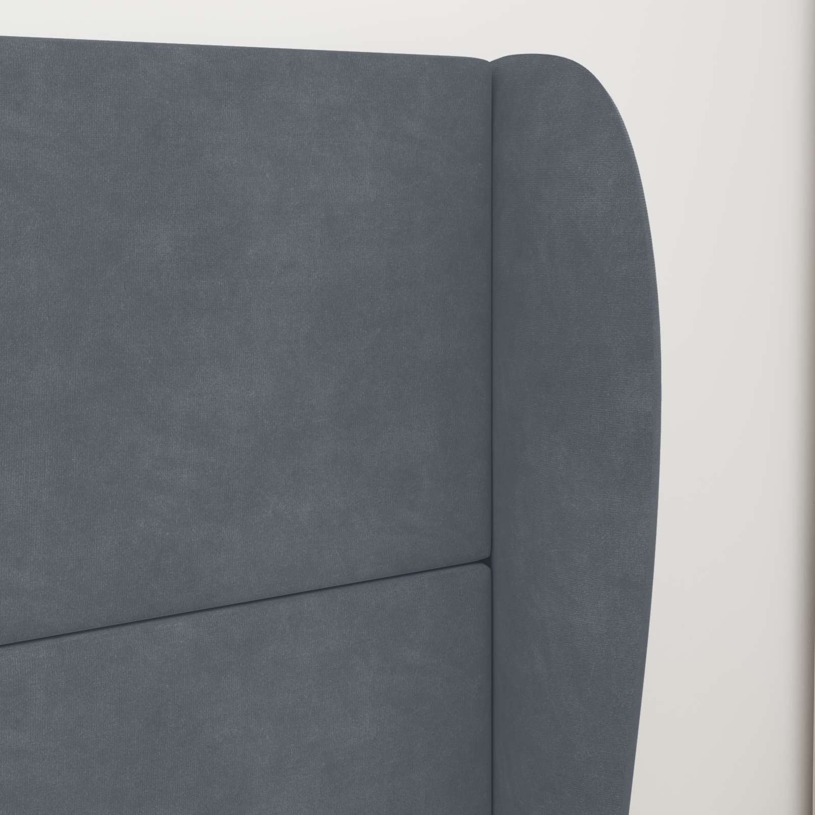 Kopfteil Ohr Dunkelgrau 80 x 23 x 6 cm Samt