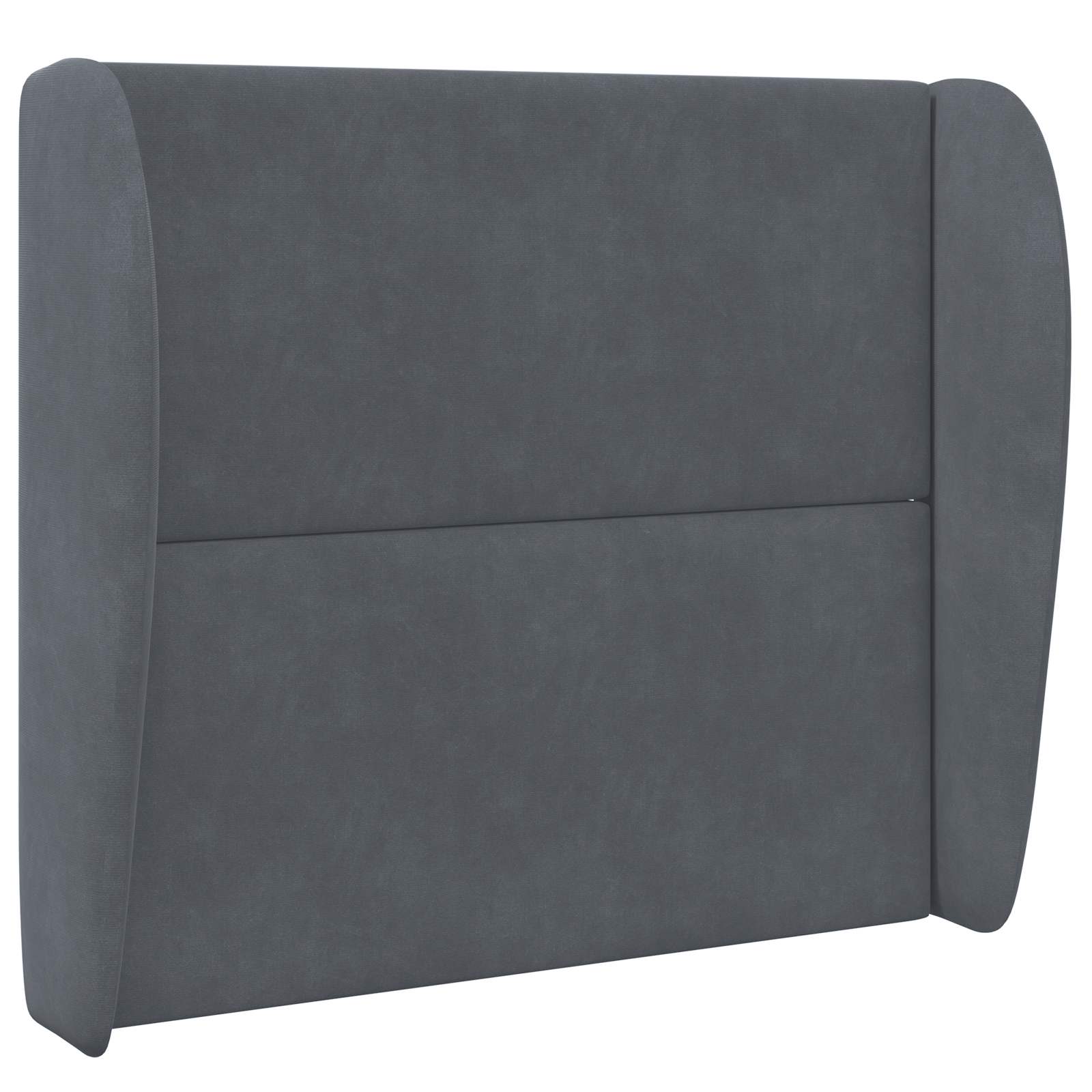 Kopfteil Ohr Dunkelgrau 80 x 23 x 6 cm Samt