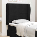 Kopfteil Ohr Schwarz 80 x 23 x 6 cm Samt