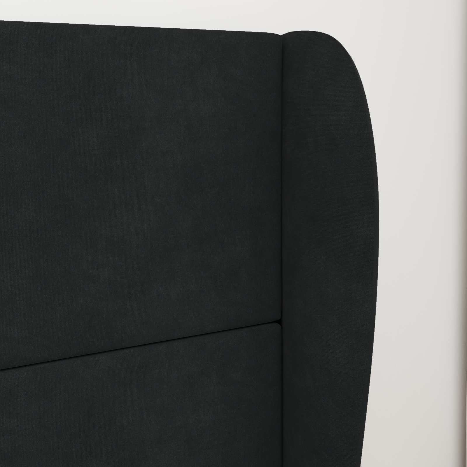 Kopfteil Ohr Schwarz 80 x 23 x 6 cm Samt