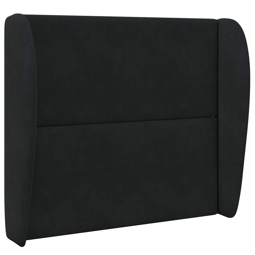 Kopfteil Ohr Schwarz 80 x 23 x 6 cm Samt