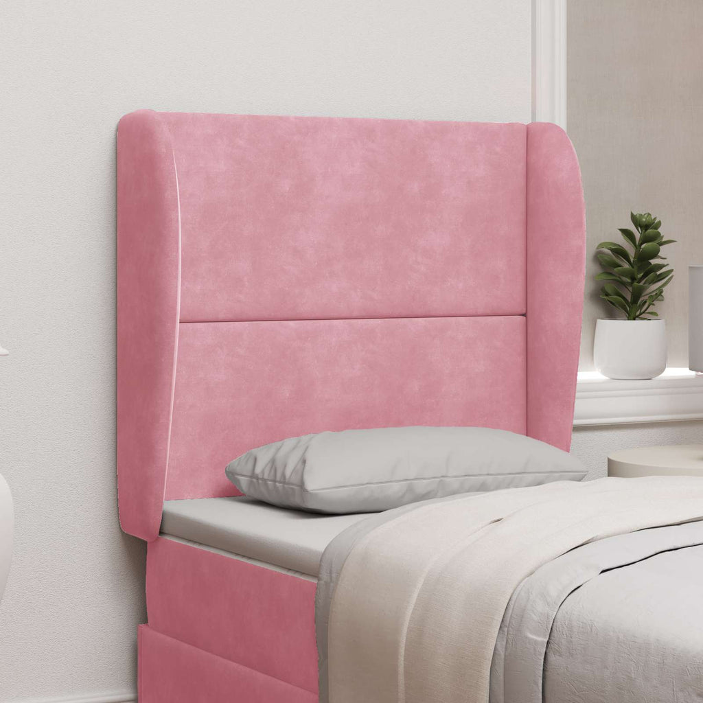Kopfteil Ohr Rosa 80 x 23 x 6 cm Samt
