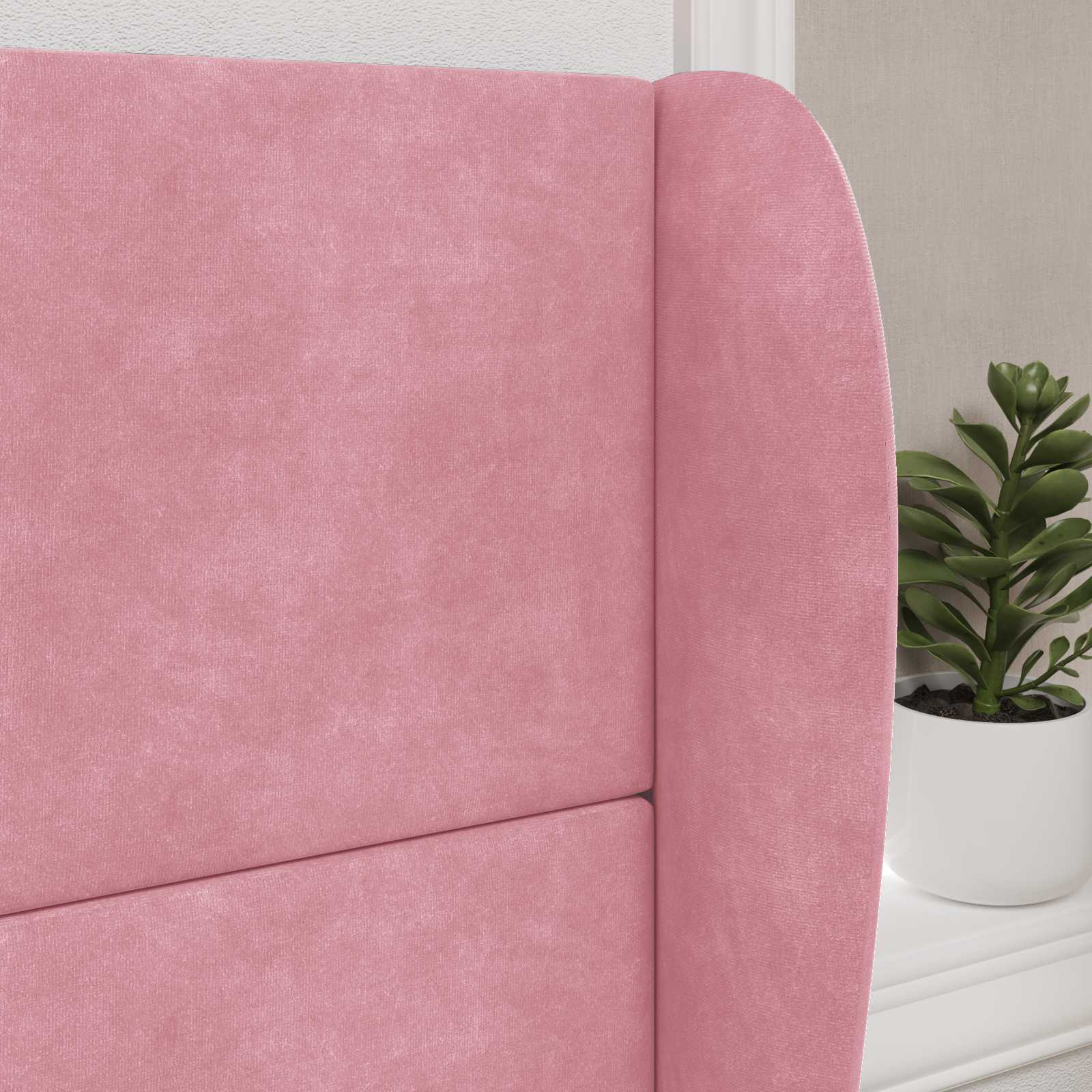 Kopfteil Ohr Rosa 80 x 23 x 6 cm Samt