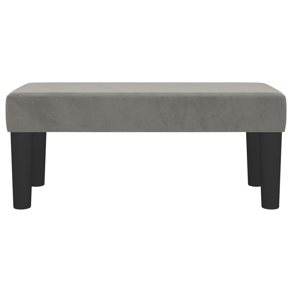 Sitzbank Hellgrau 70x30x30 cm Samt