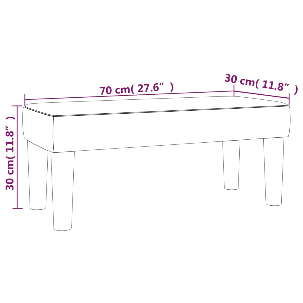 Sitzbank Rosa 70x30x30 cm Samt