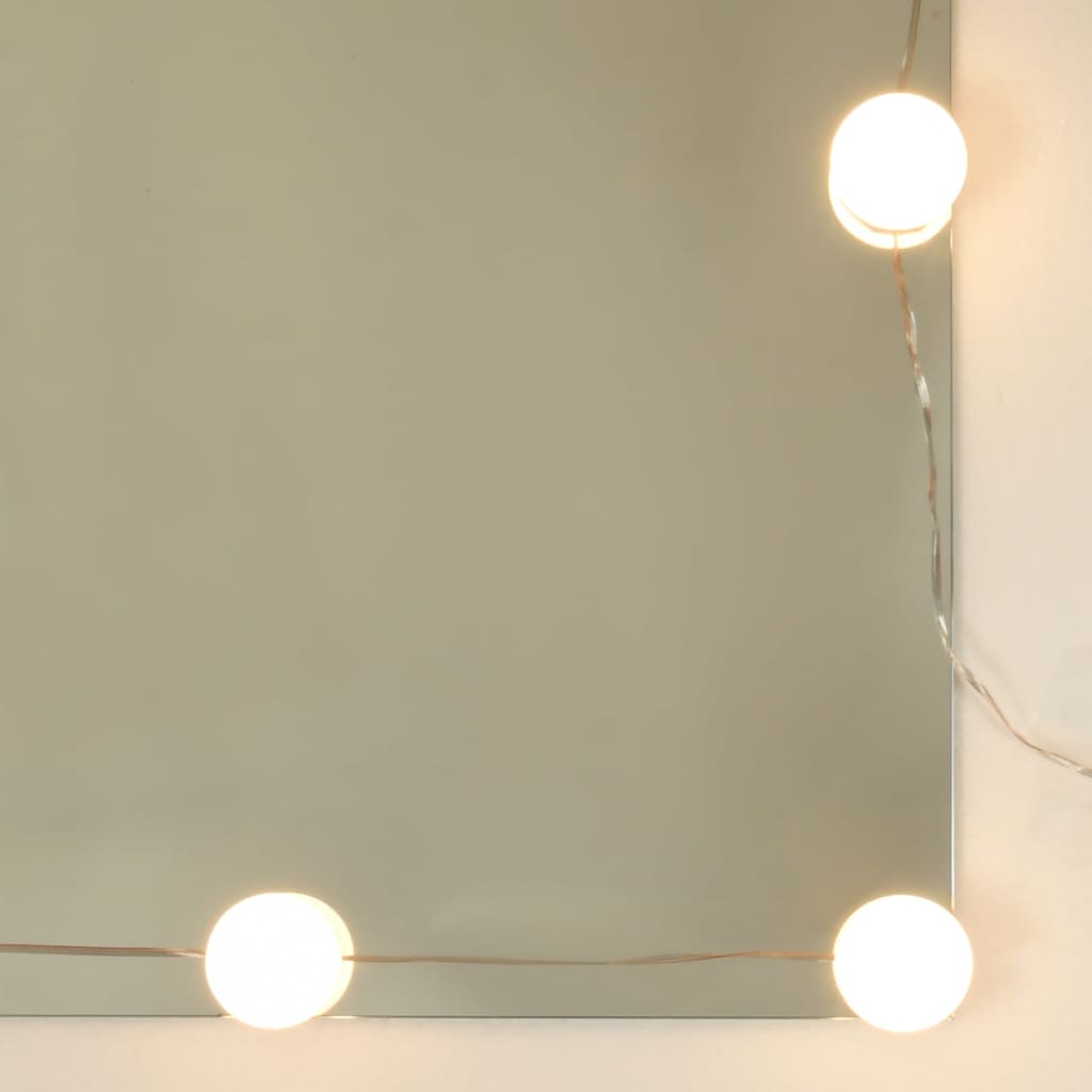 LED-Schminktisch mit Schränken Räuchereiche Holzwerkstoff