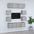 8-tlg. TV-Schrank-Set Grau Sonoma Holzwerkstoff