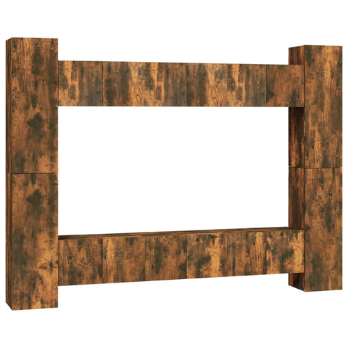 10-tlg. TV-Schrank-Set Räuchereiche Holzwerkstoff
