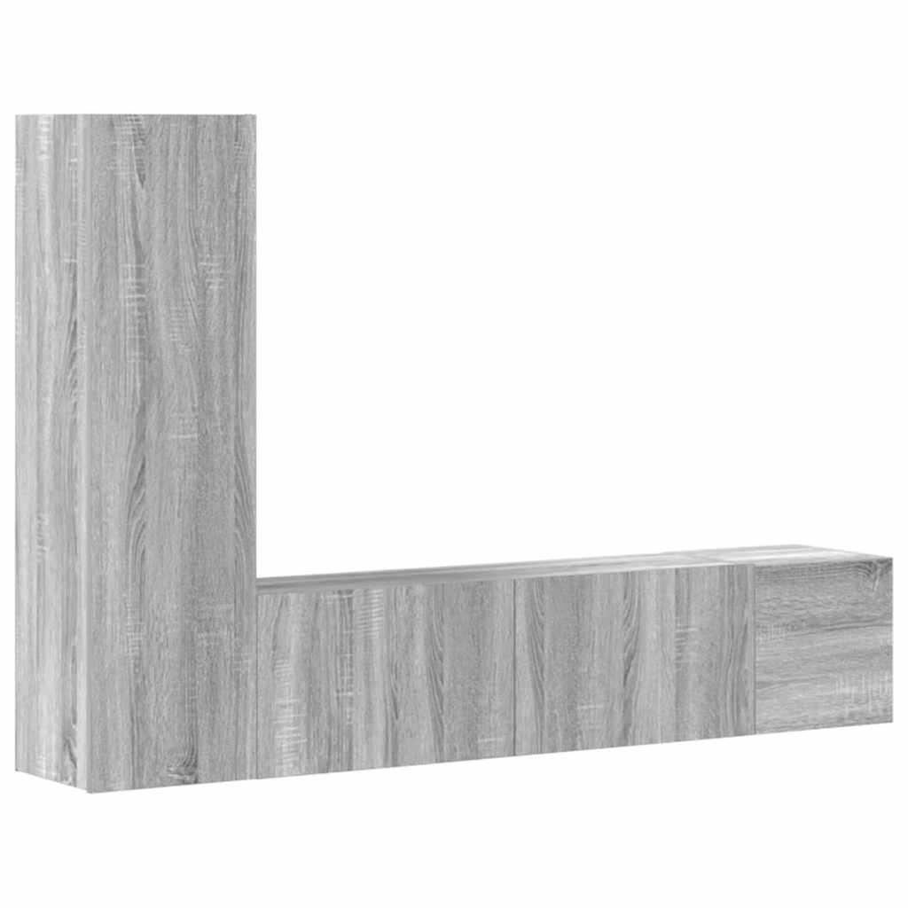 3-tlg. TV-Schrank-Set Grau Sonoma Holzwerkstoff