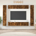 10-tlg. TV-Schrank-Set Räuchereiche Holzwerkstoff