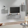 4-tlg. TV-Schrank-Set Grau Sonoma Holzwerkstoff