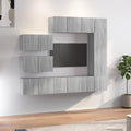 8-tlg. TV-Schrank-Set Grau Sonoma Holzwerkstoff