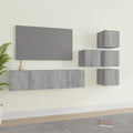 6-tlg. TV-Schrank-Set Grau Sonoma Holzwerkstoff