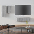 4-tlg. TV-Schrank-Set Grau Sonoma Holzwerkstoff