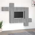 10-tlg. TV-Schrank-Set Grau Sonoma Holzwerkstoff