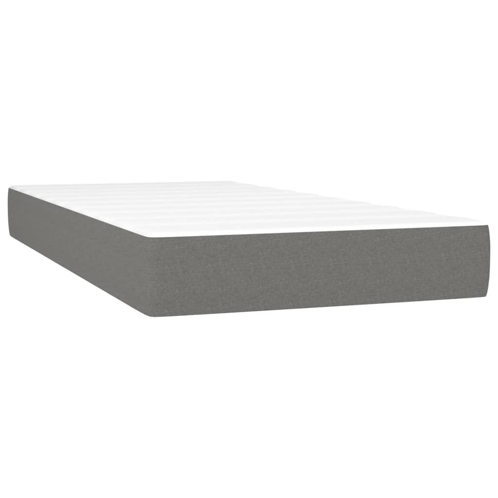 Taschenfederkernmatratze Mittel Dunkelgrau 80x200x20 cm Stoff