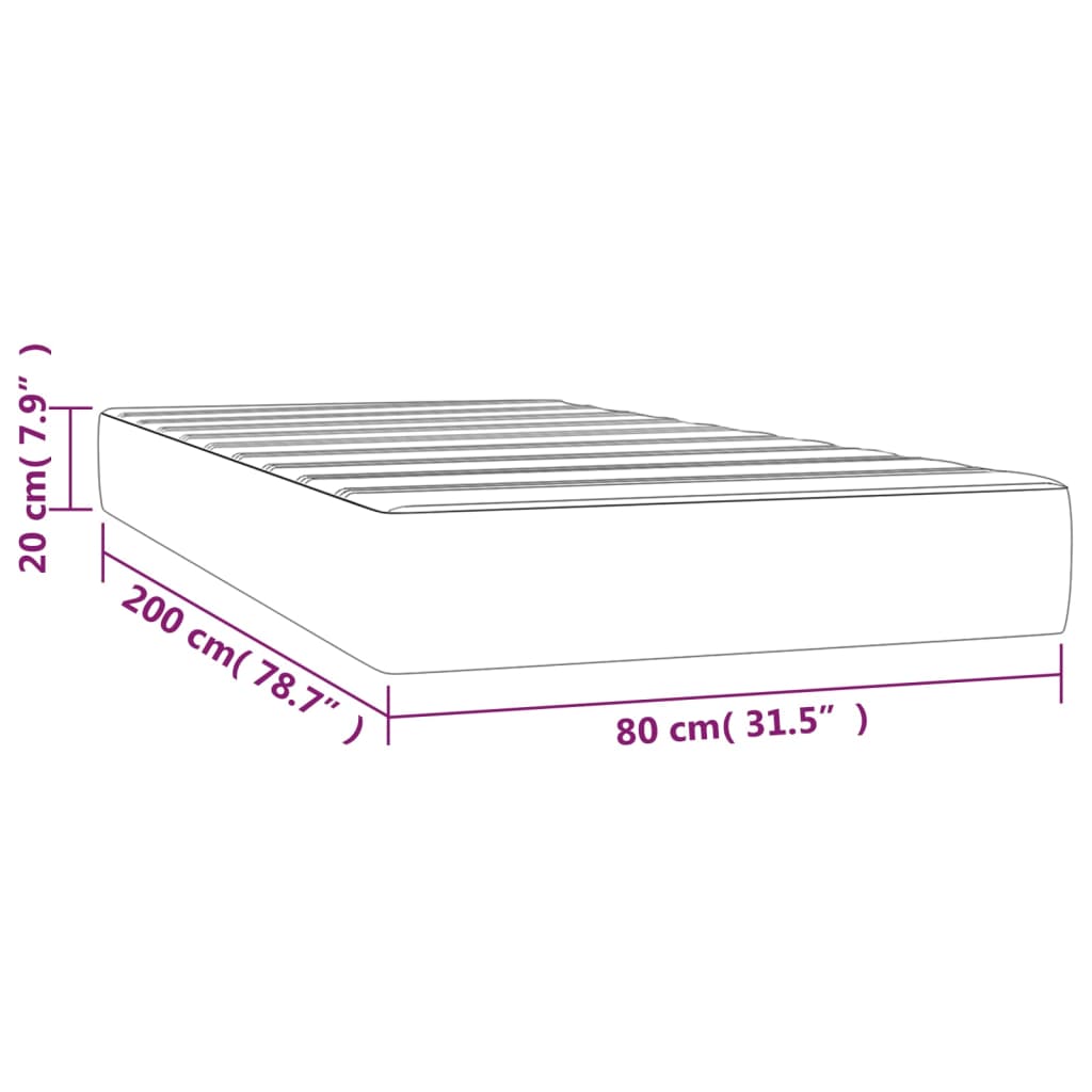 Taschenfederkernmatratze Mittel Blau 80x200x20 cm Stoff