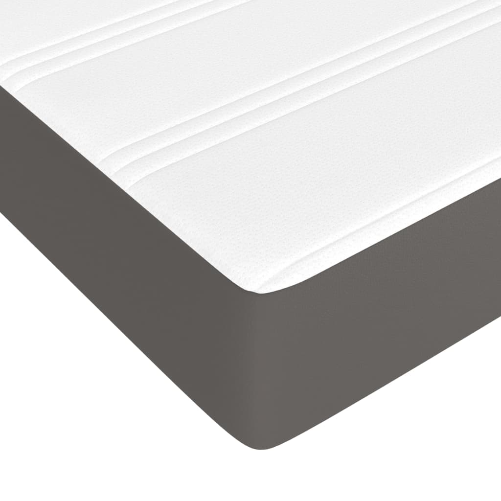 Taschenfederkernmatratze Mittel Grau 80x200x20 cm Kunstleder