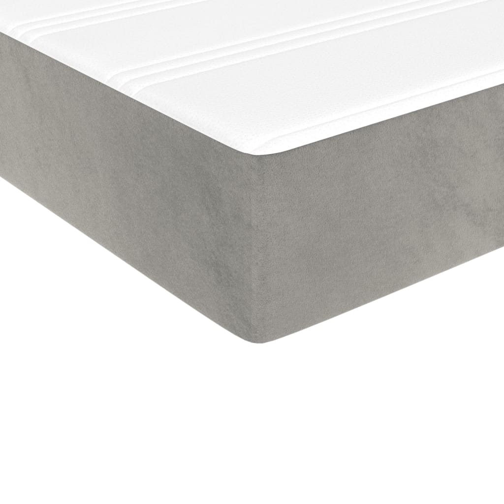 Taschenfederkernmatratze Mittel Hellgrau 80x200x20 cm Samt