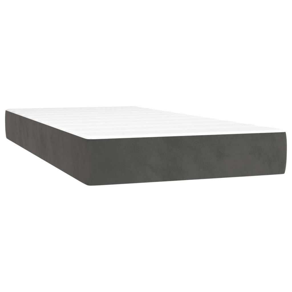 Taschenfederkernmatratze Mittel Dunkelgrau 90x190x20 cm Samt