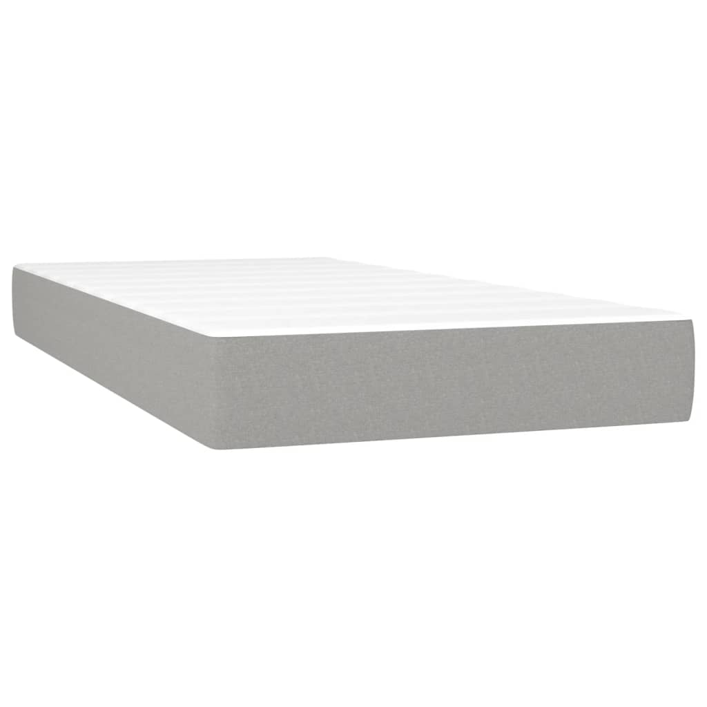 Taschenfederkernmatratze Mittel Hellgrau 90x200x20 cm Stoff