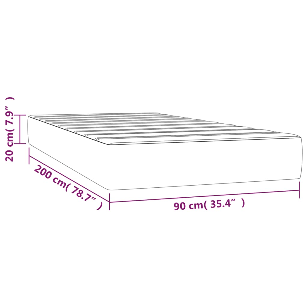Taschenfederkernmatratze Mittel Dunkelbraun 90x200x20 cm Stoff
