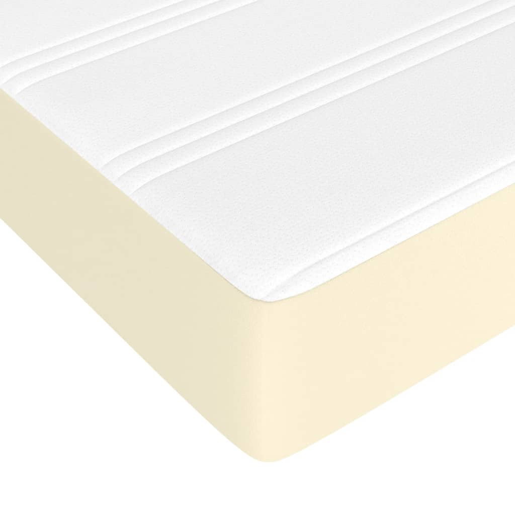 Taschenfederkernmatratze Mittel Creme 90x200x20 cm Kunstleder