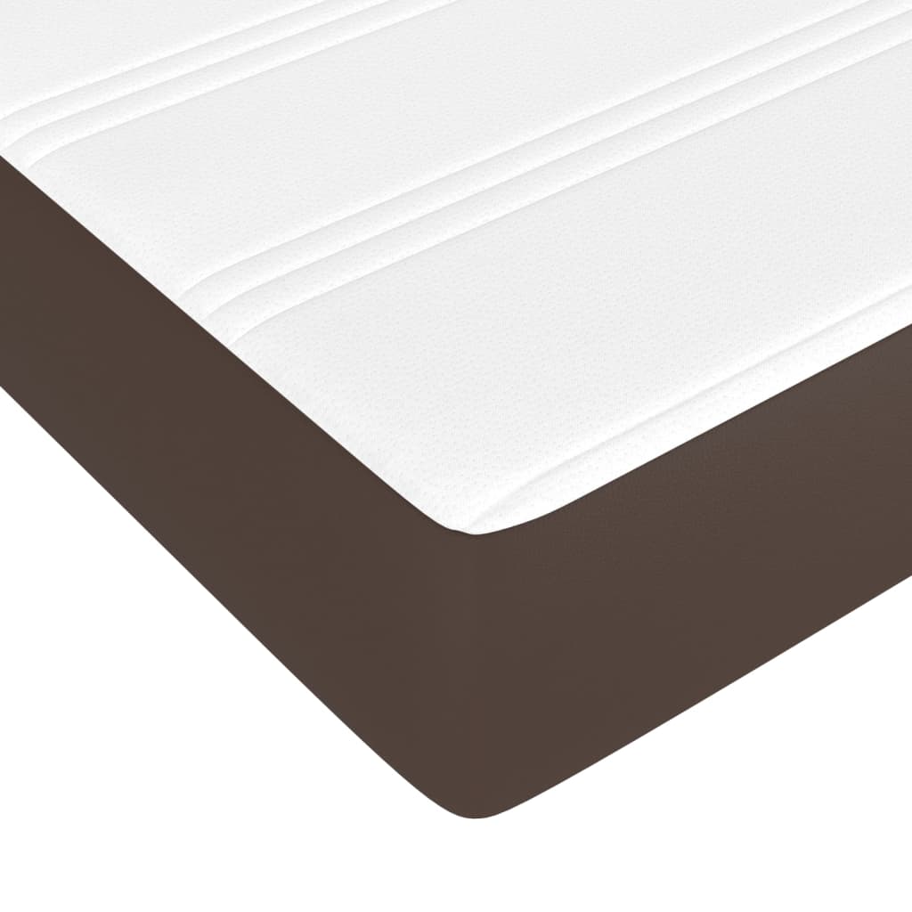 Taschenfederkernmatratze Mittel Braun 90x200x20 cm Kunstleder