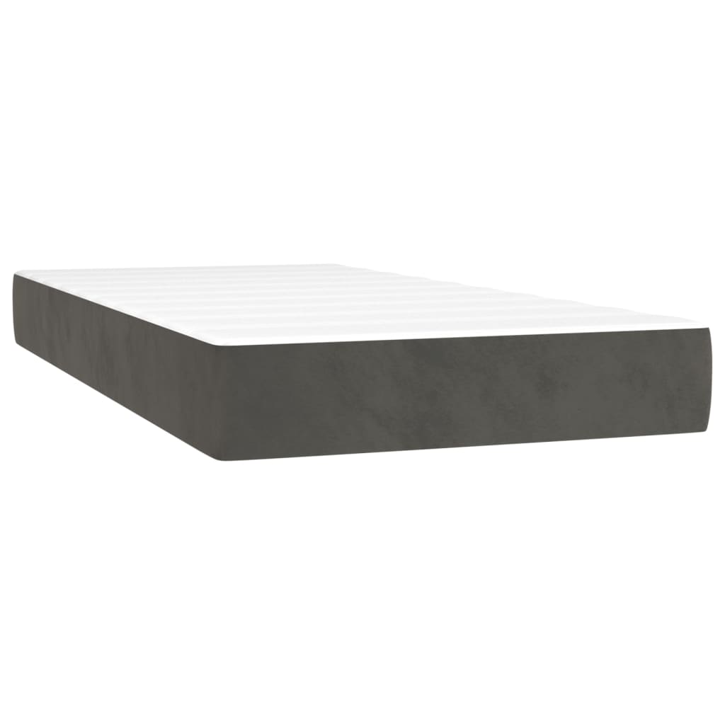 Taschenfederkernmatratze Mittel Dunkelgrau 90x200x20 cm Samt