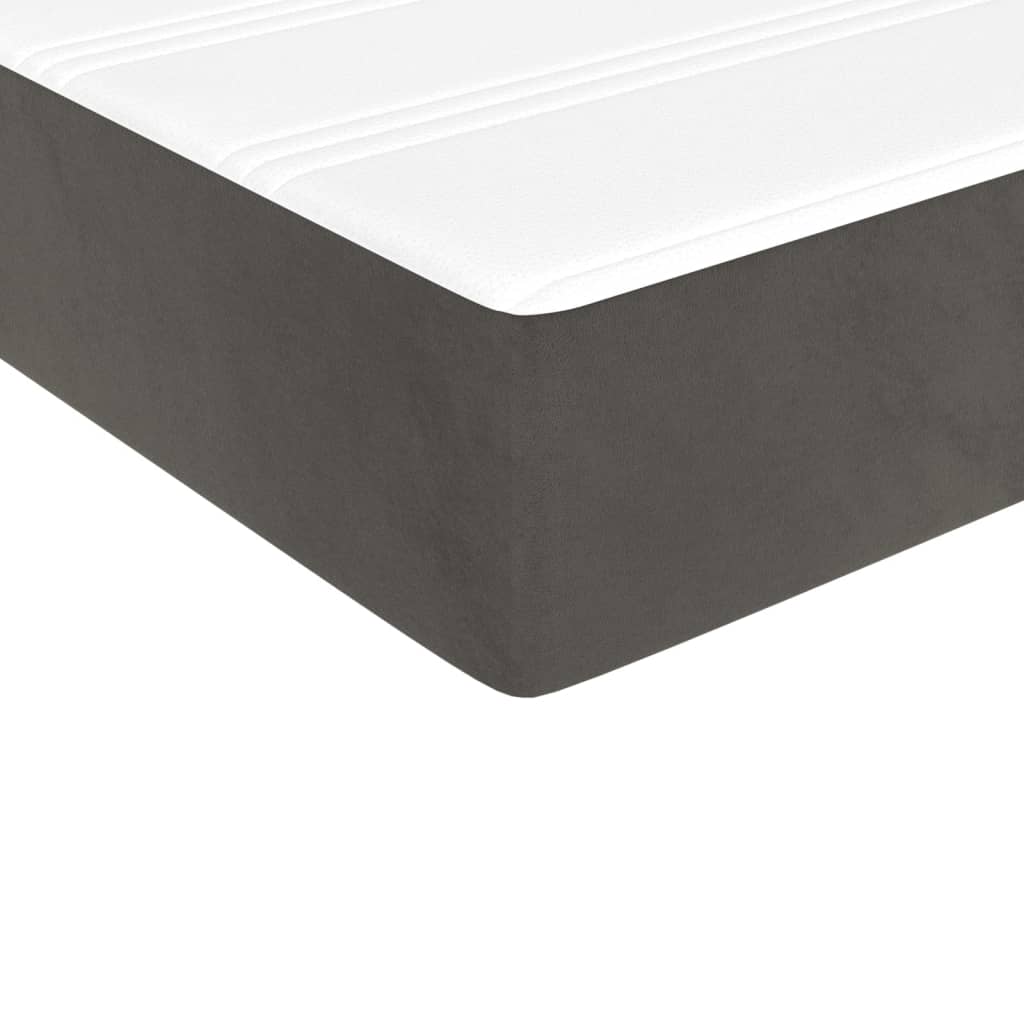 Taschenfederkernmatratze Mittel Dunkelgrau 90x200x20 cm Samt