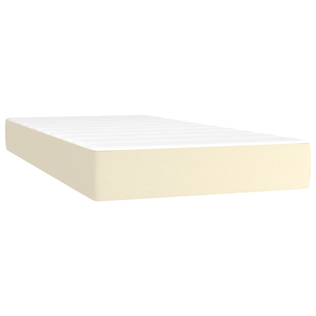 Taschenfederkernmatratze Mittel Creme 100x200x20 cm Kunstleder