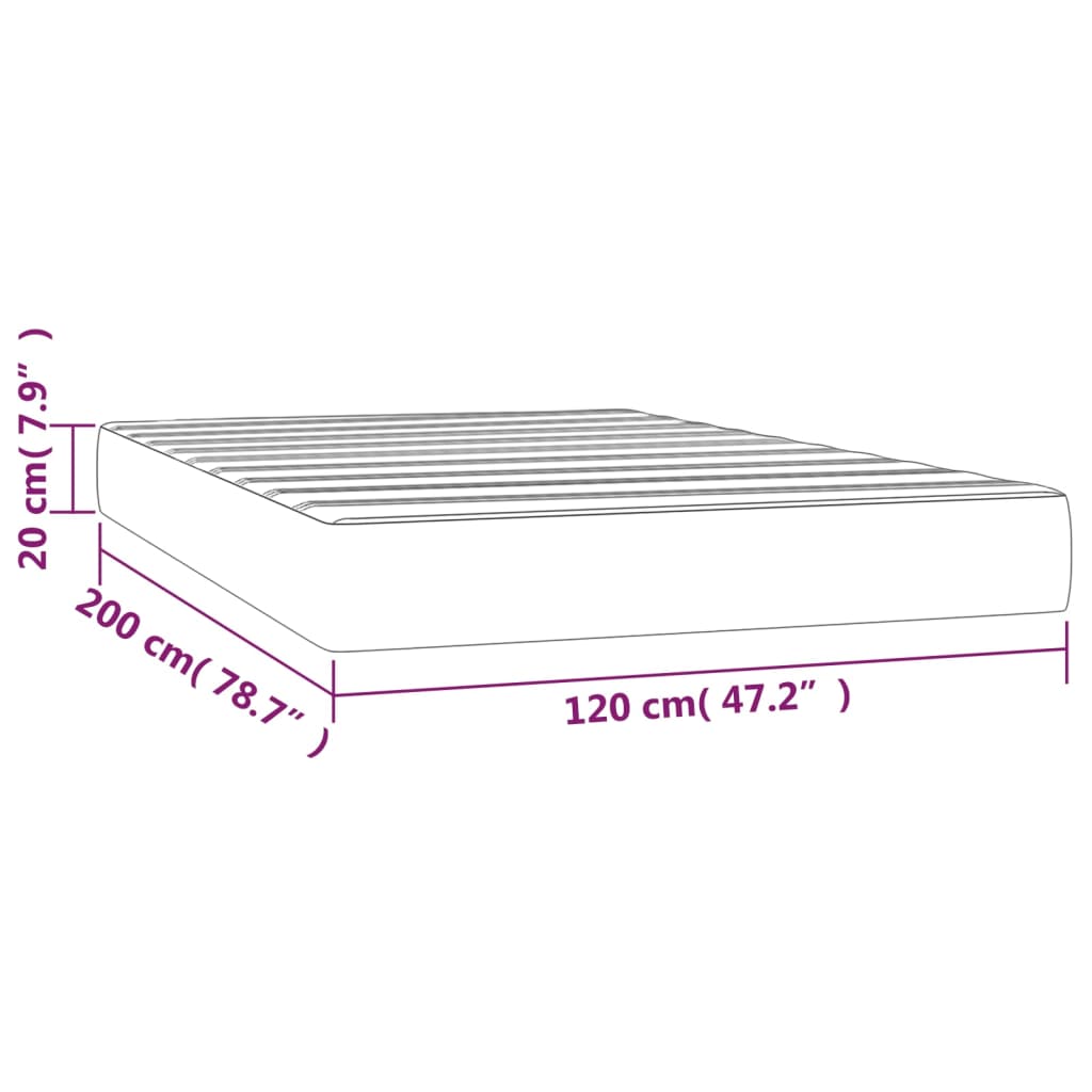 Taschenfederkernmatratze Mittel Taupe 120x200x20 cm Stoff