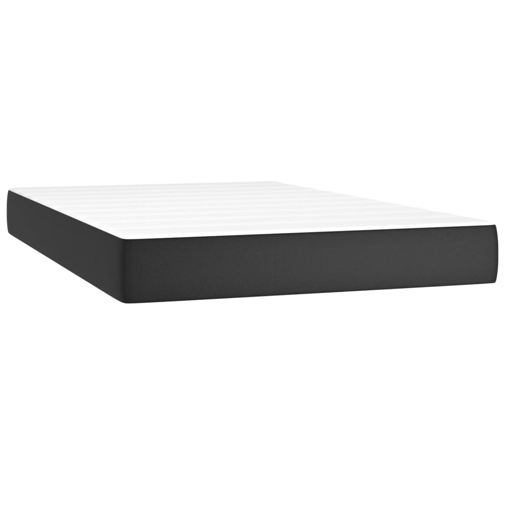 Taschenfederkernmatratze Mittel Schwarz 120x200x20 cm Kunstleder