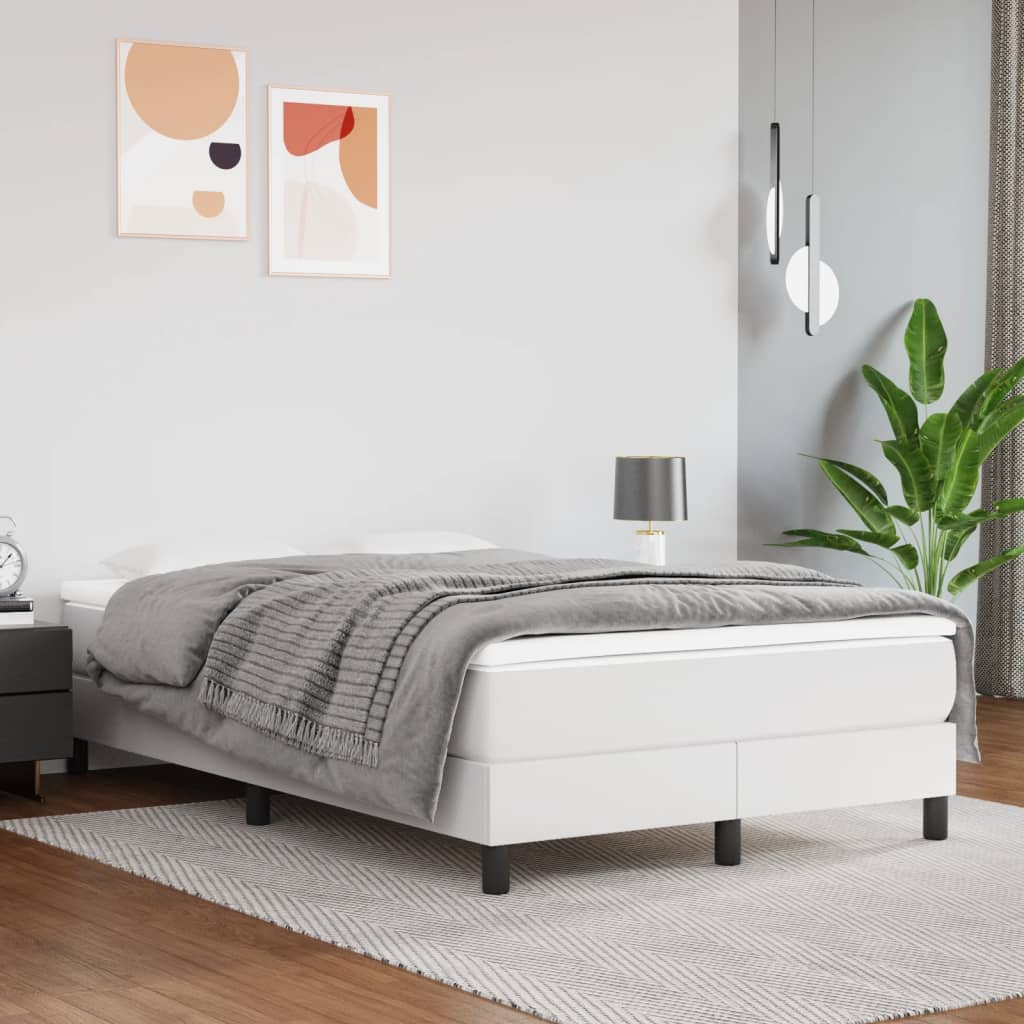 Taschenfederkernmatratze Mittel Weiß 120x200x20 cm Kunstleder