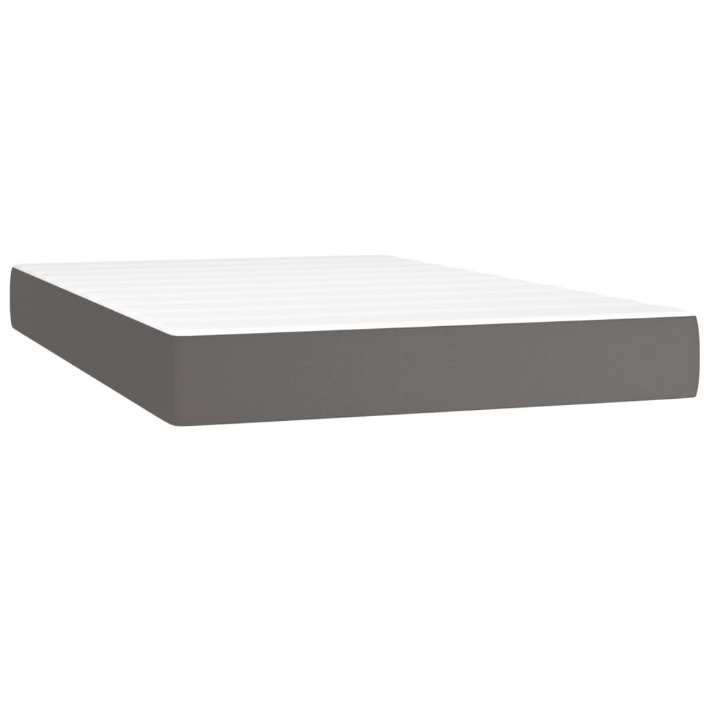 Taschenfederkernmatratze Mittel Grau 120x200x20 cm Kunstleder