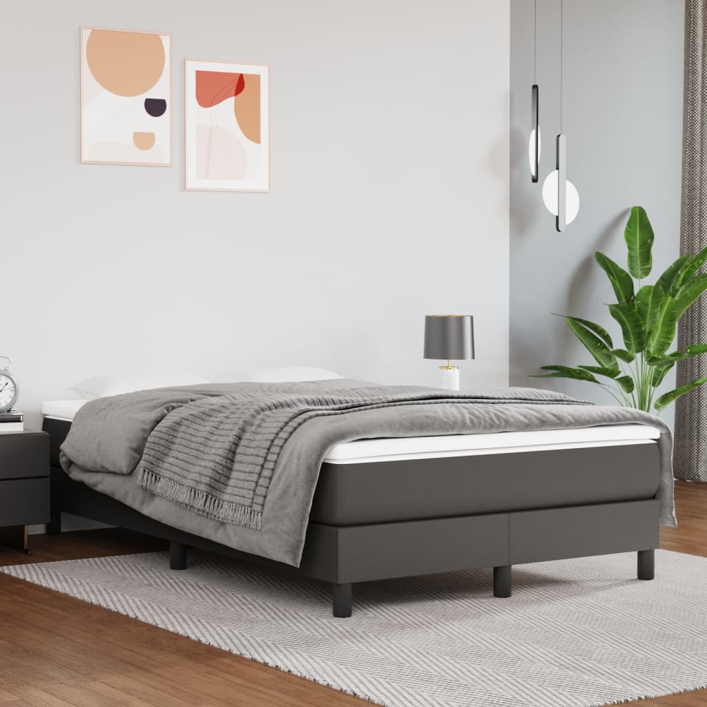 Taschenfederkernmatratze Mittel Grau 120x200x20 cm Kunstleder
