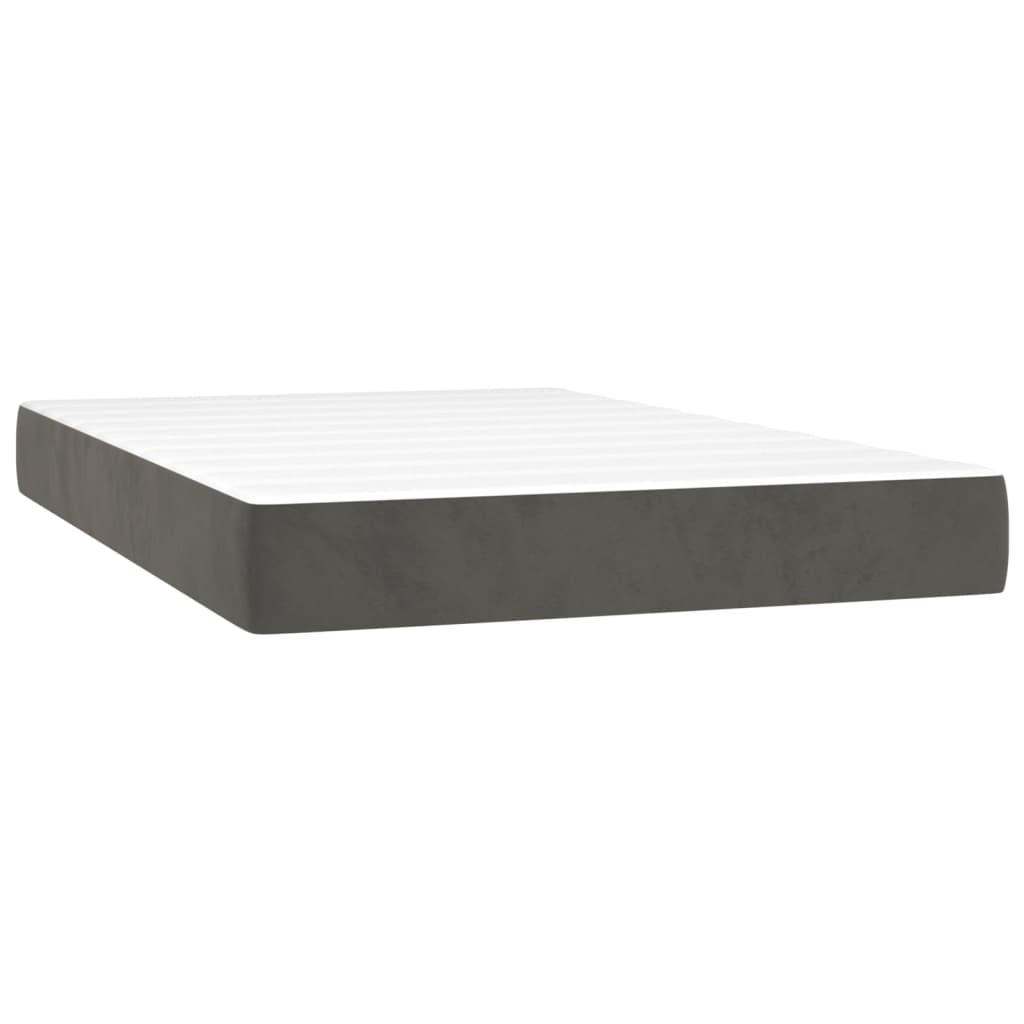 Taschenfederkernmatratze Mittel Dunkelgrau 120x200x20 cm Samt