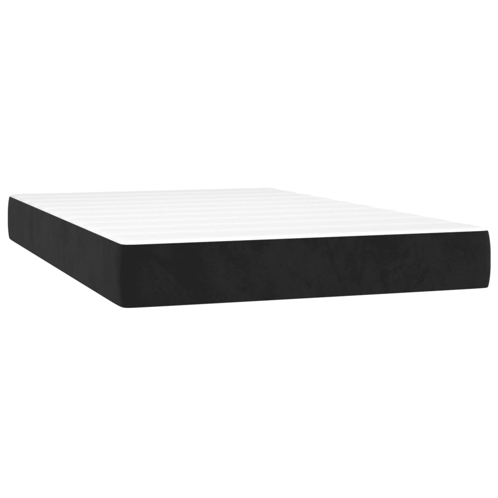 Taschenfederkernmatratze Mittel Schwarz 120x200x20 cm Samt