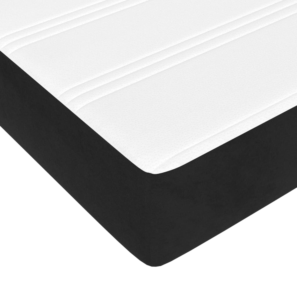 Taschenfederkernmatratze Mittel Schwarz 120x200x20 cm Samt