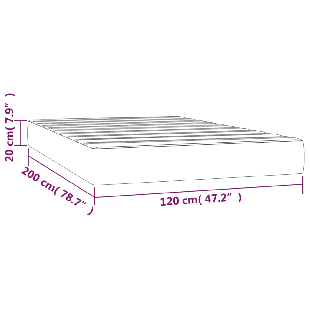 Taschenfederkernmatratze Mittel Rosa 120x200x20 cm Samt