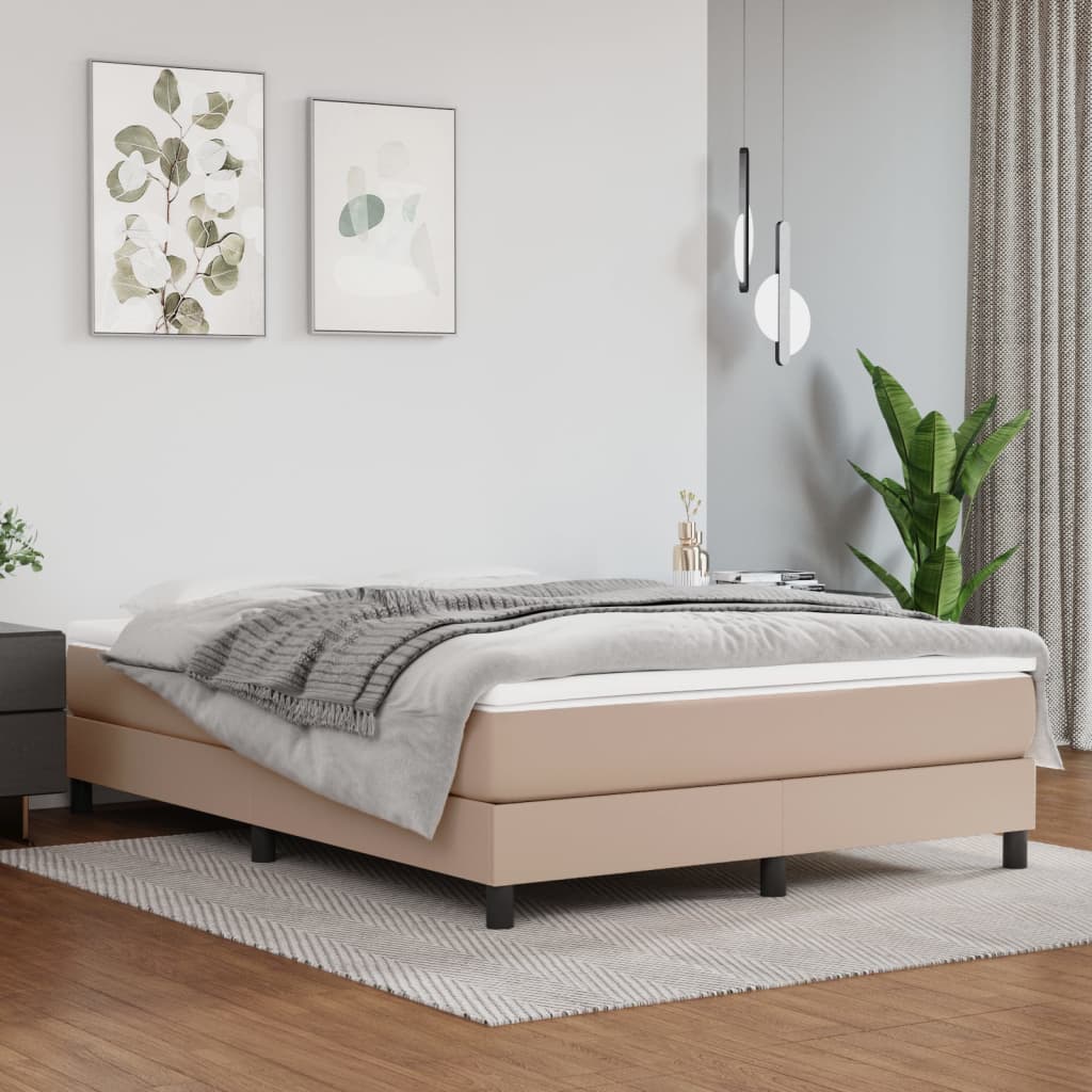 Taschenfederkernmatratze Mittel Cappuccino 140x190x20 cm Kunstleder