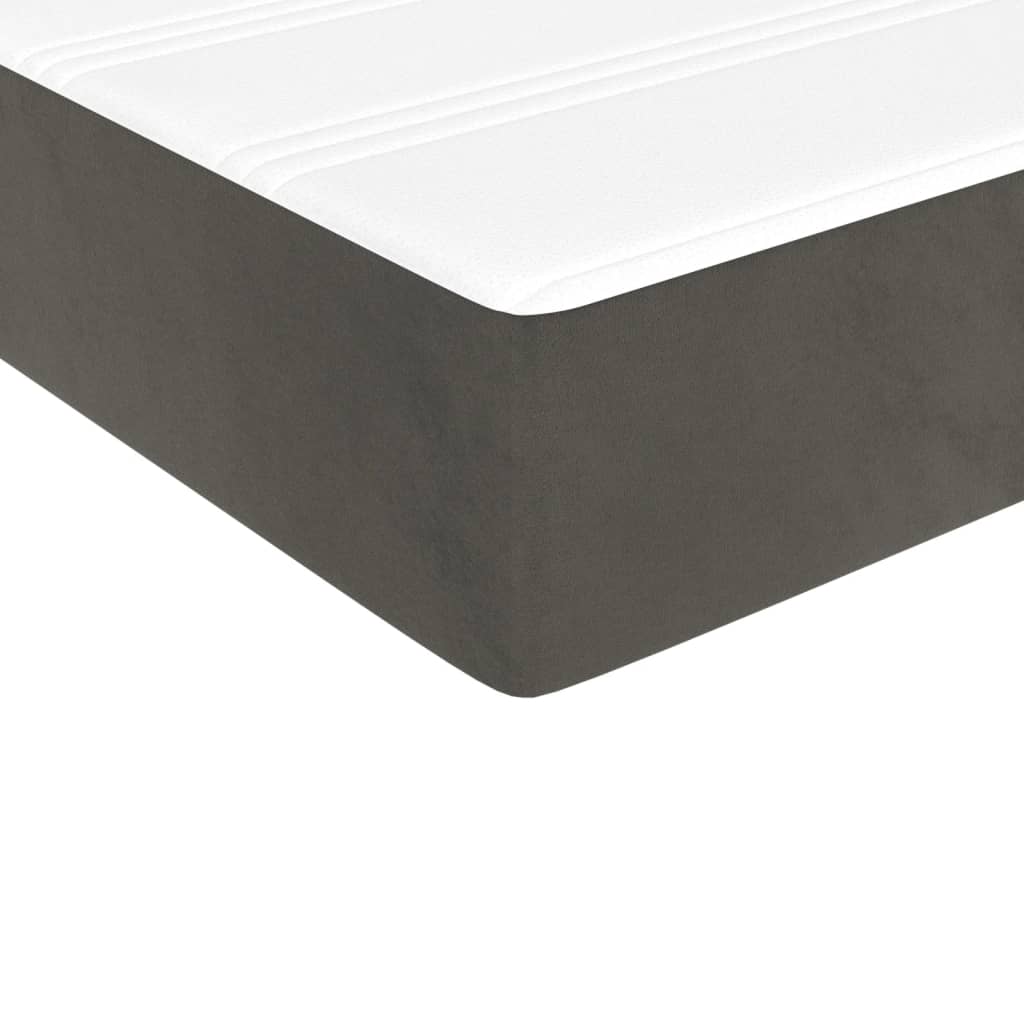 Taschenfederkernmatratze Mittel Dunkelgrau 140x190x20 cm Samt