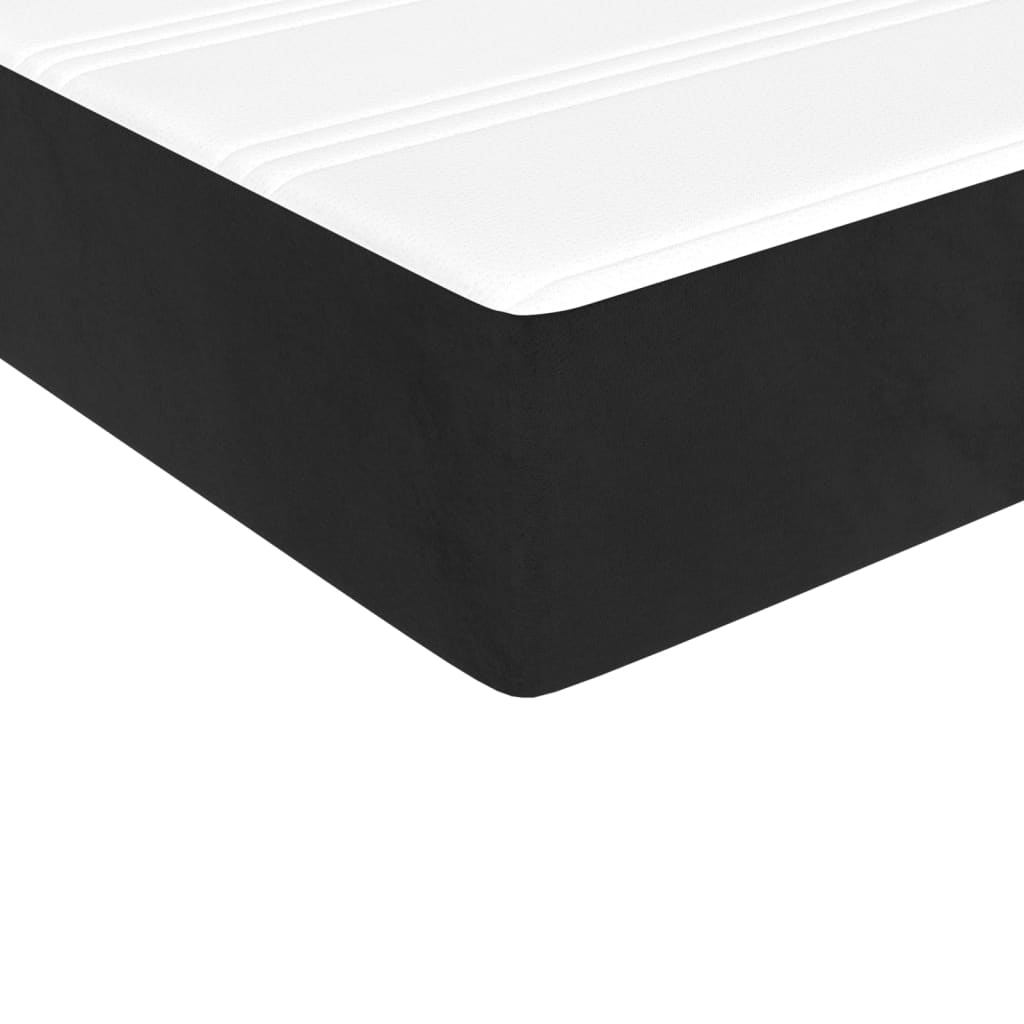 Taschenfederkernmatratze Mittel Schwarz 140x190x20 cm Samt