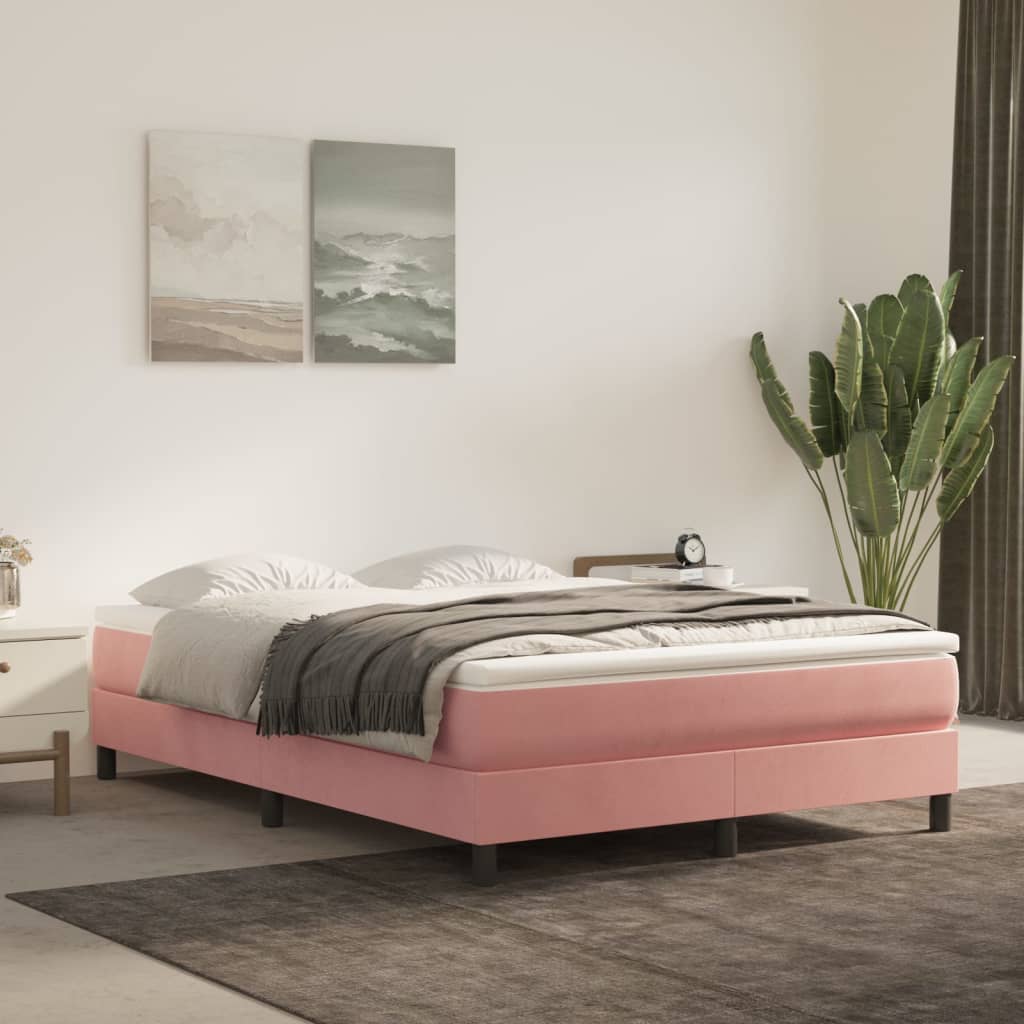 Taschenfederkernmatratze Mittel Rosa 140x190x20 cm Samt