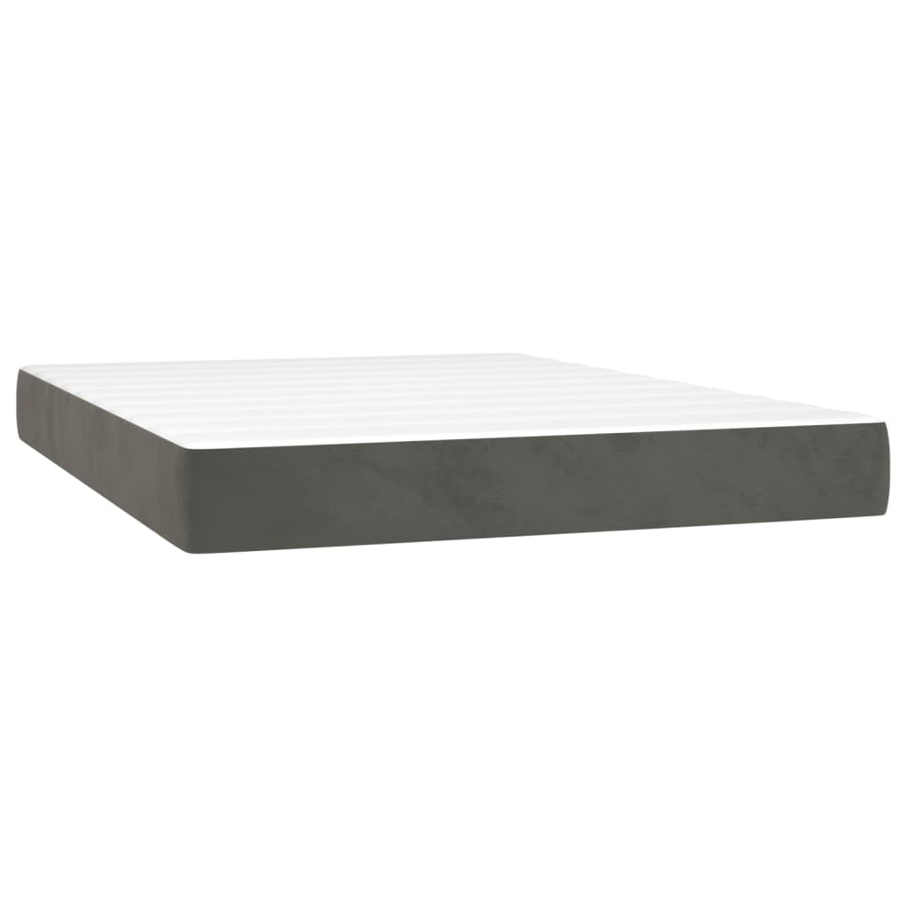 Taschenfederkernmatratze Mittel Dunkelgrau 140x200x20 cm Samt