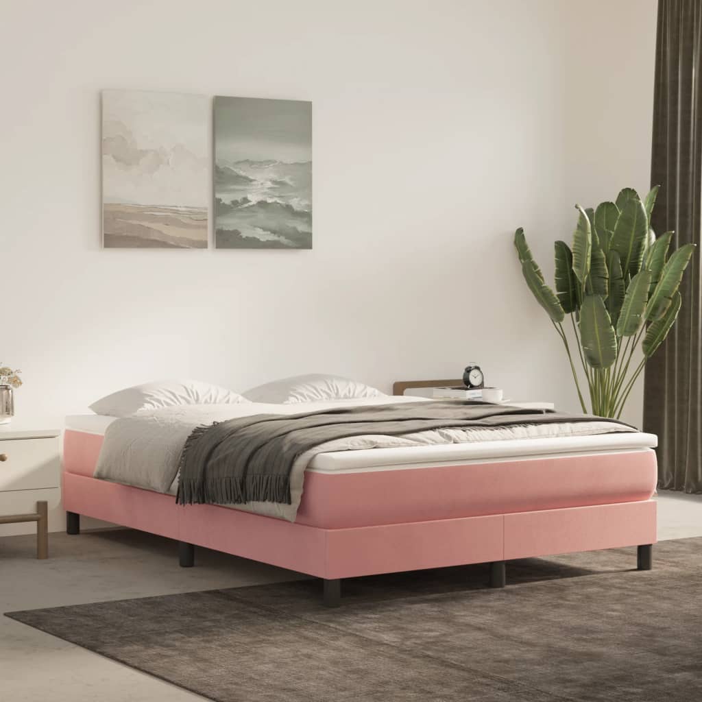 Taschenfederkernmatratze Mittel Rosa 140x200x20 cm Samt